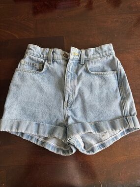 American Apparel Light Blue High-Rise Denim Shorts